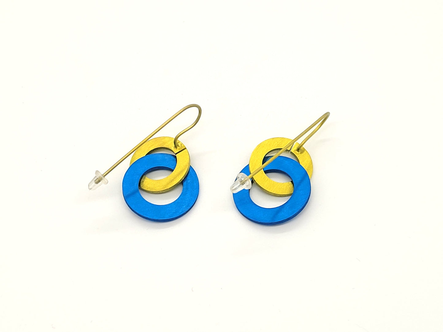 Looped Anodised Titanium Washer Earrings