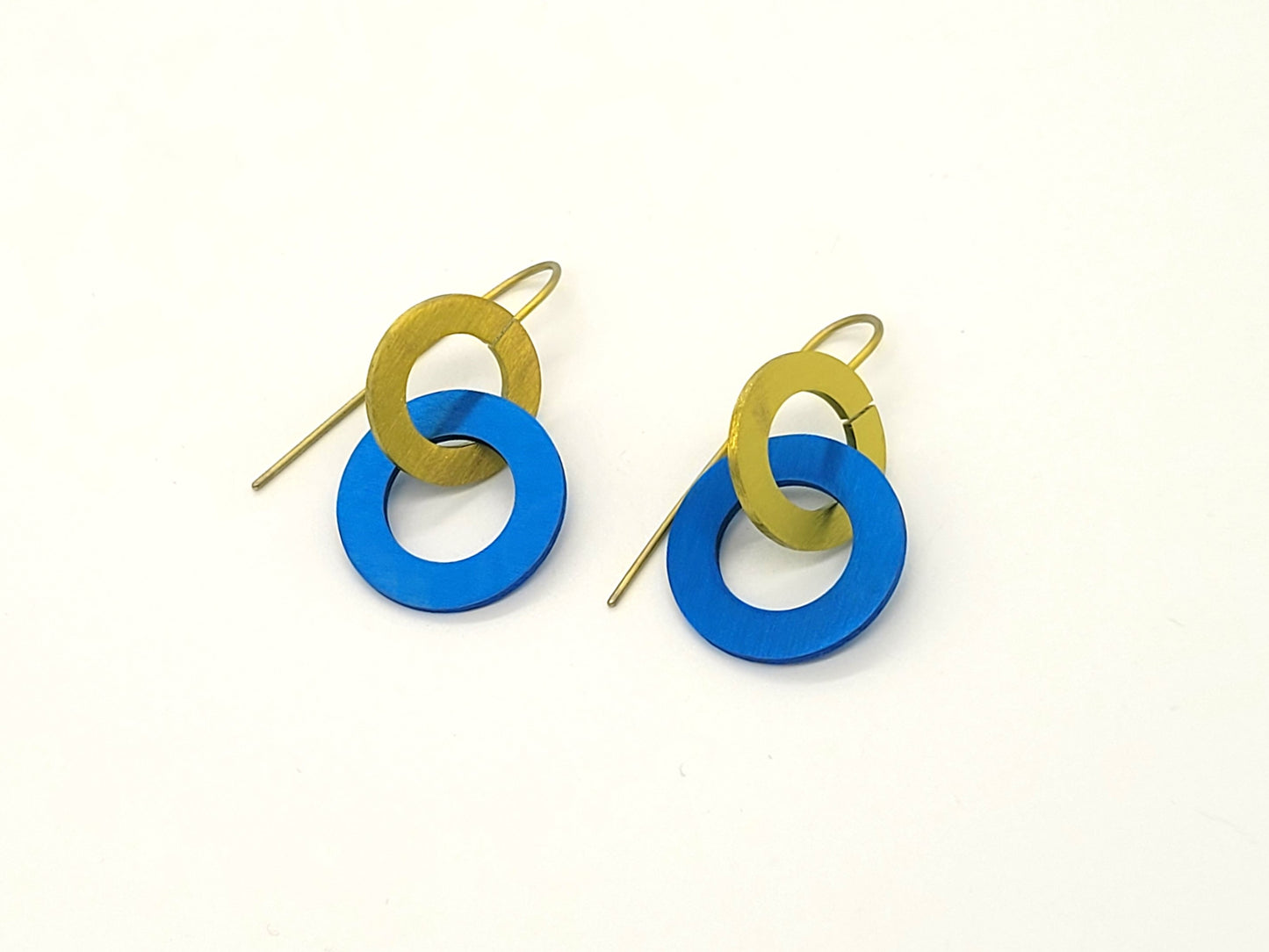 Looped Anodised Titanium Washer Earrings