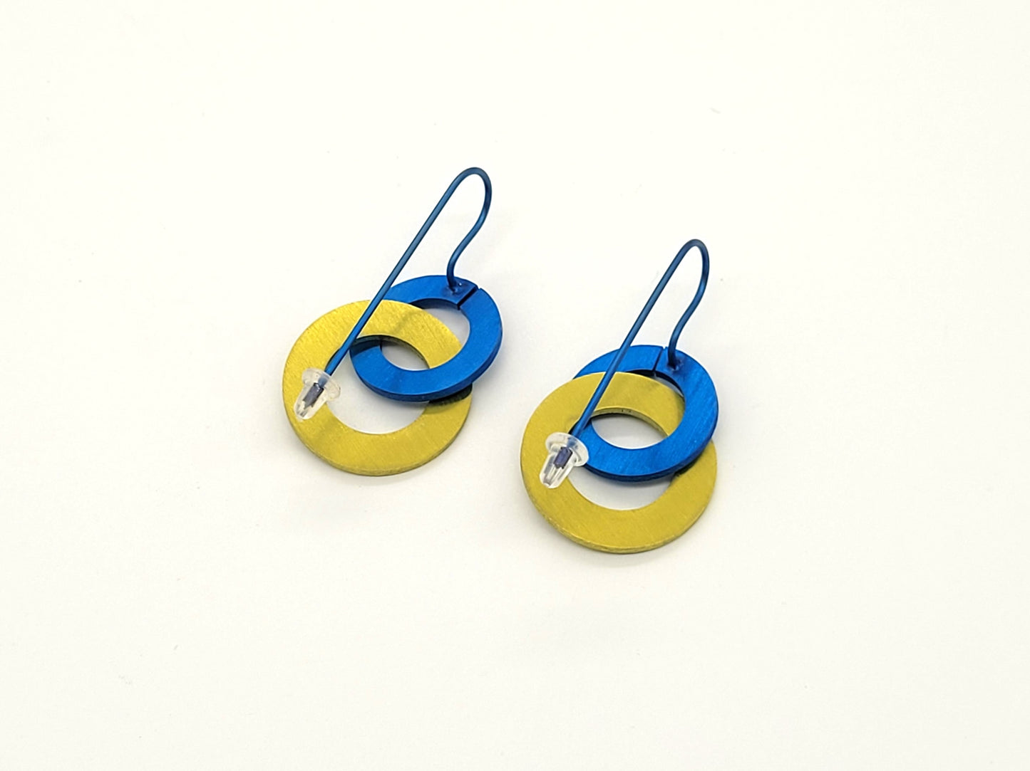 Looped Anodised Titanium Washer Earrings