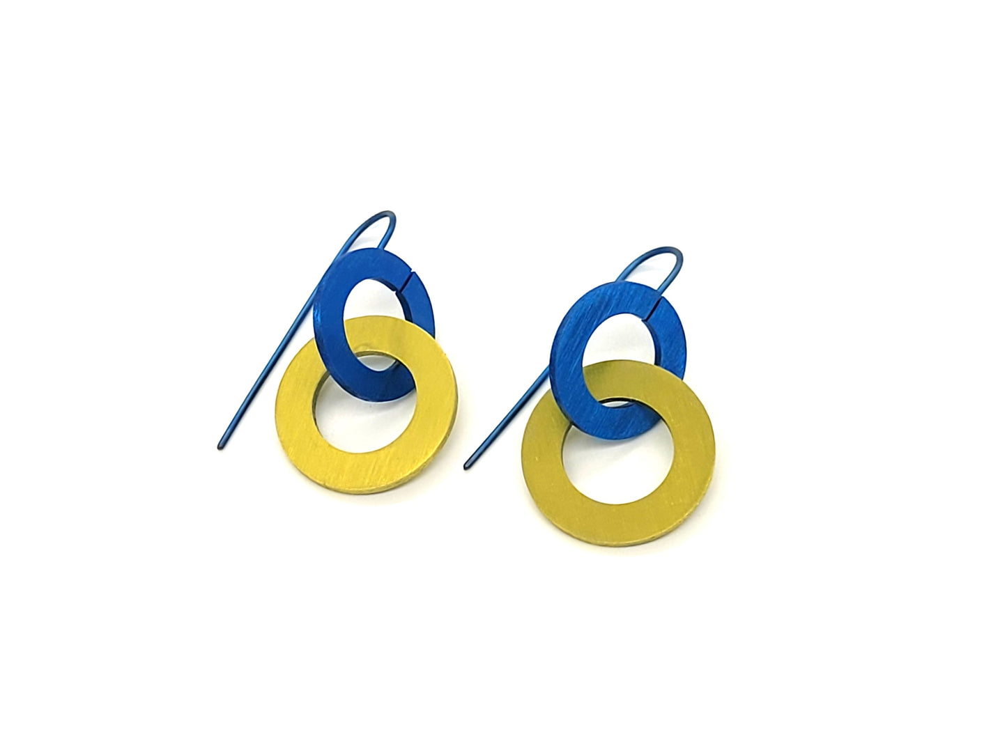 Looped Anodised Titanium Washer Earrings