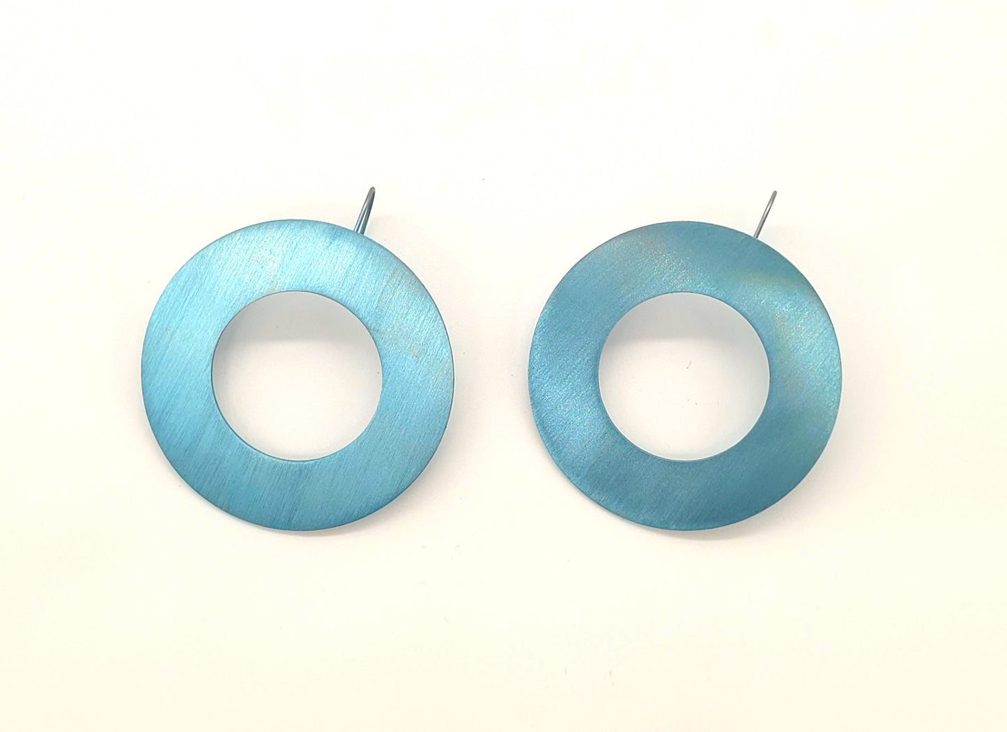 Anodised Washer Earrings 50mm with hook