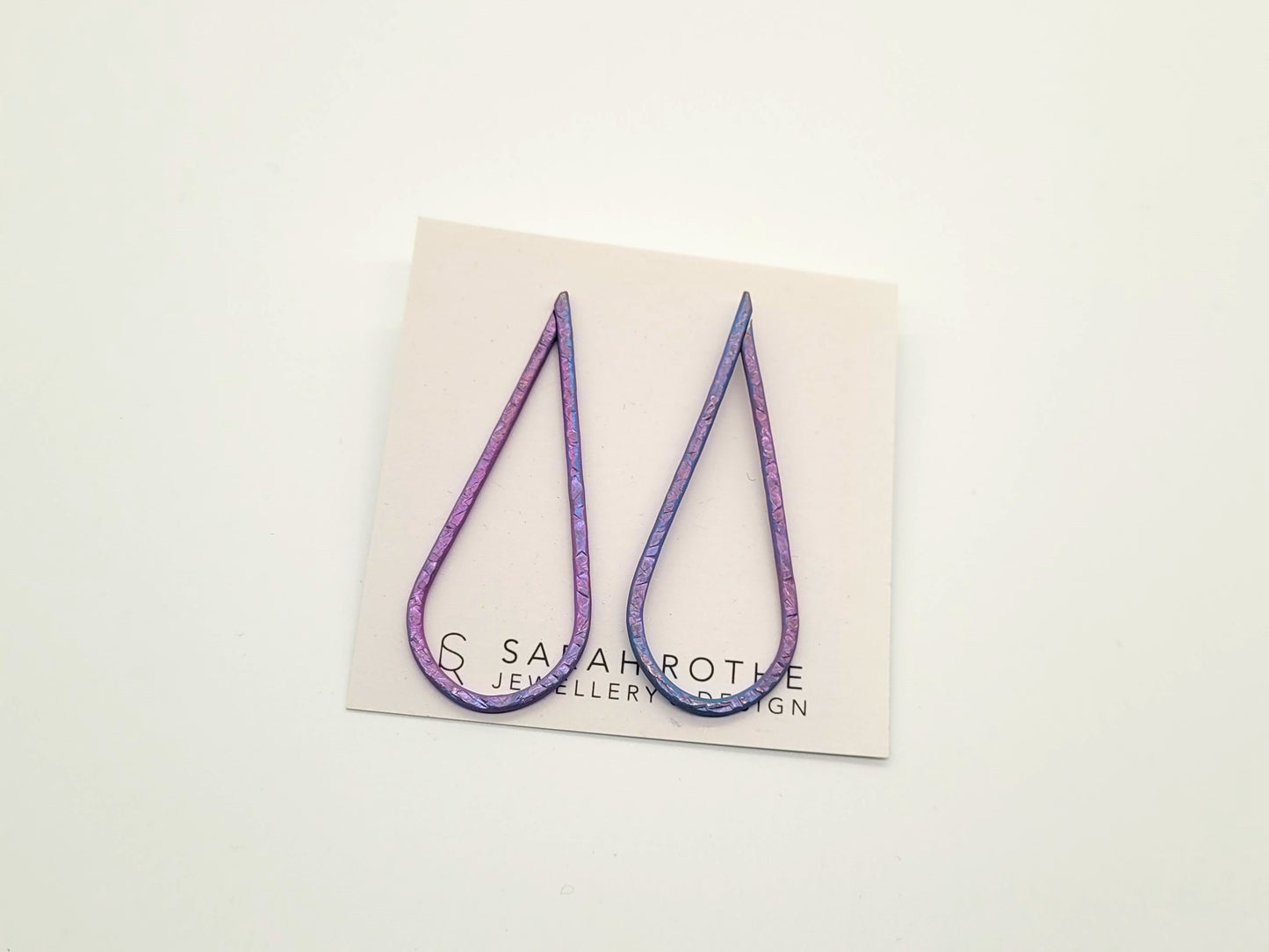 Textured Teardrop Titanium Earrings