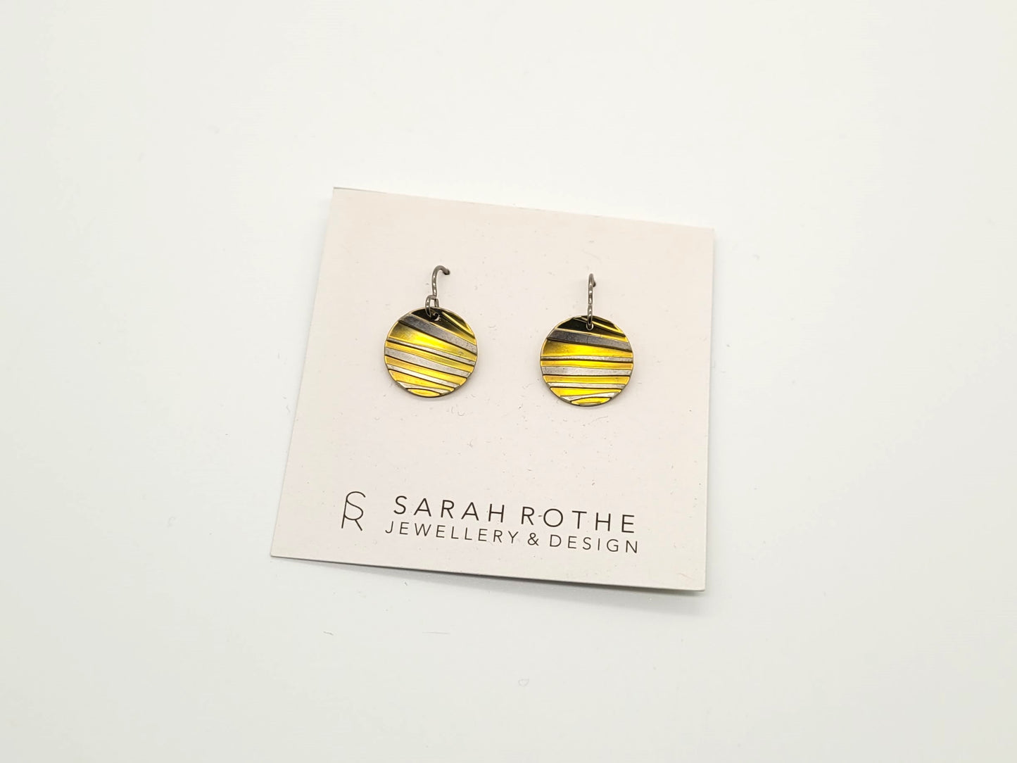 Etched Circular Titanium Earrings