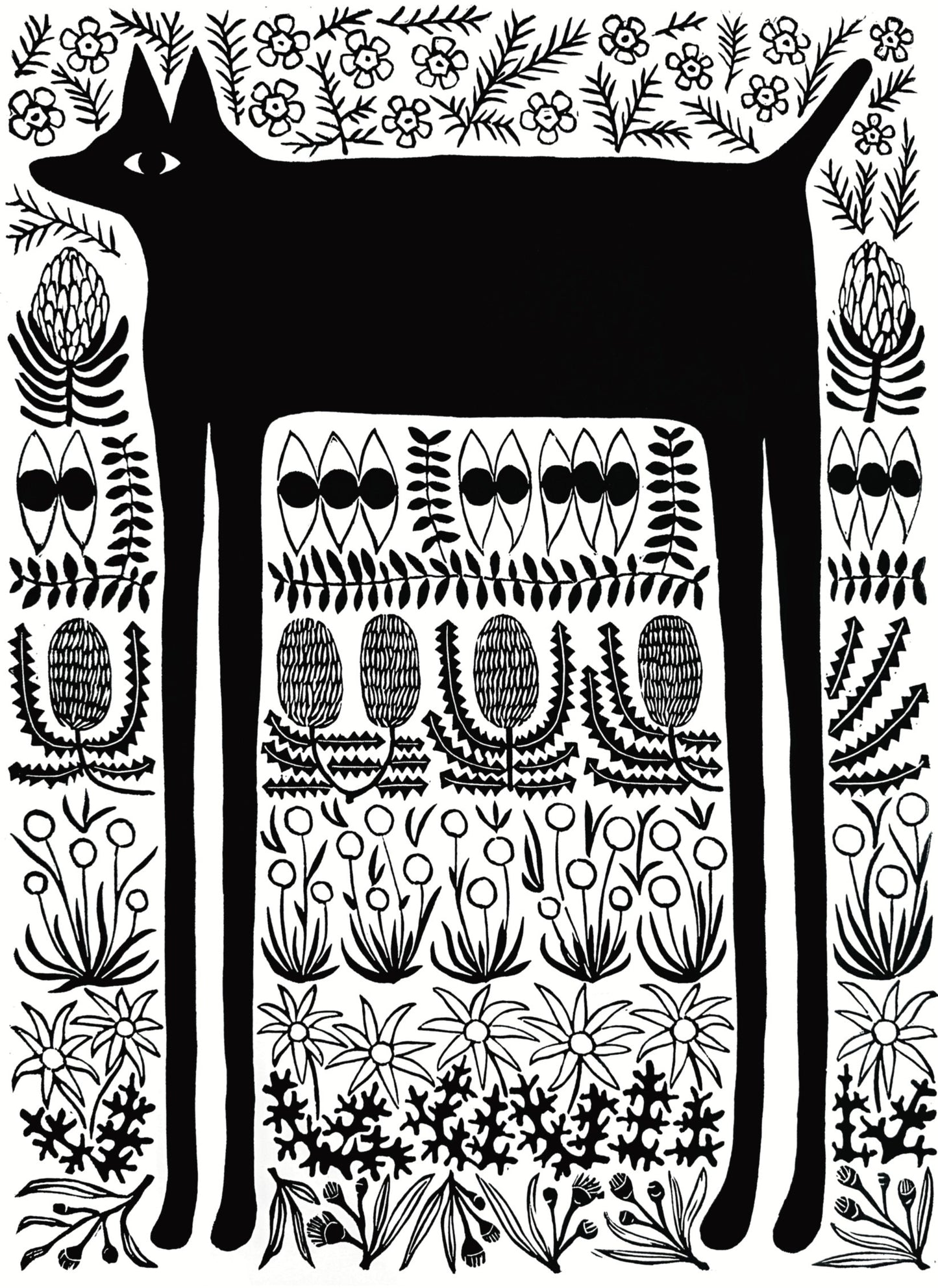 Sienna Blok, Black Dog & Bush Flowers, 2025