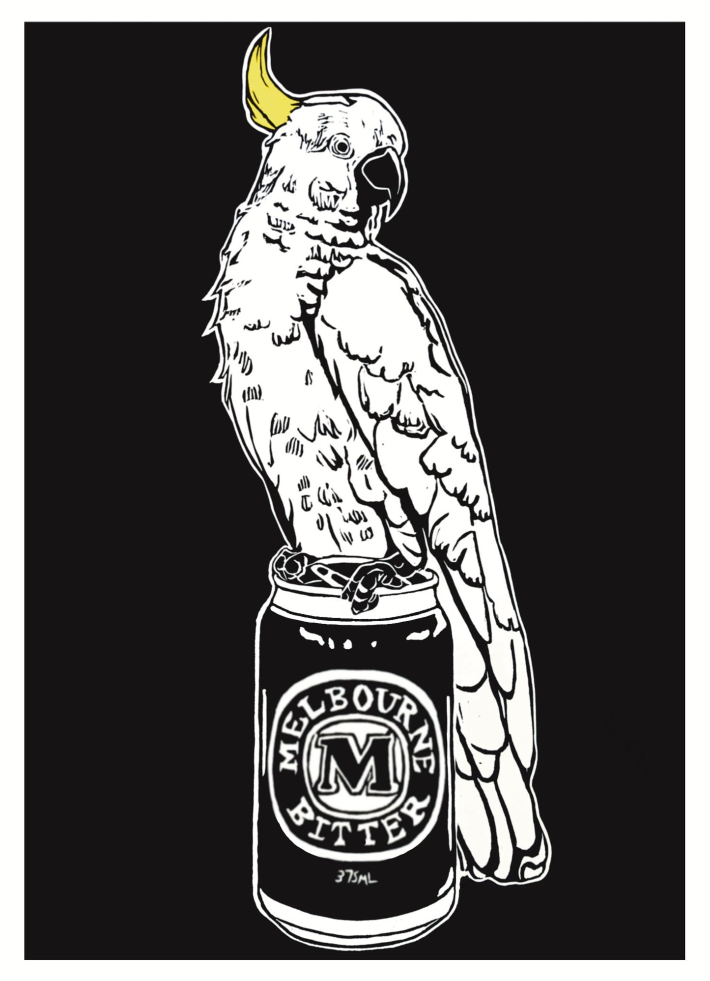 Thirsty Bird Print - Sulphur-crested Cockatoo & Melbourne Bitter