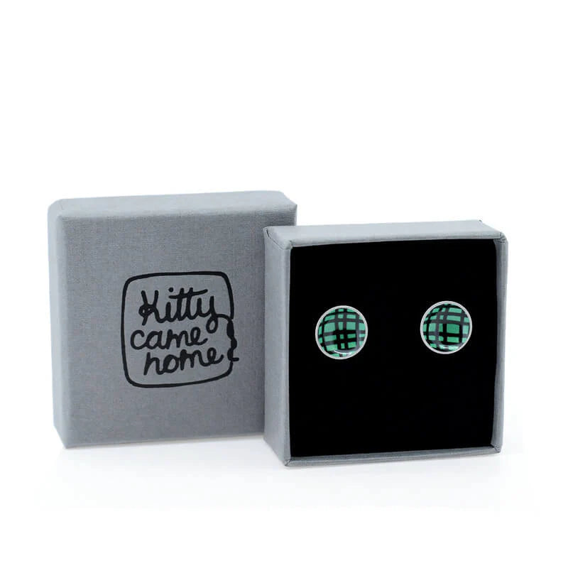 Crosshatch - Circle Stud Earrings