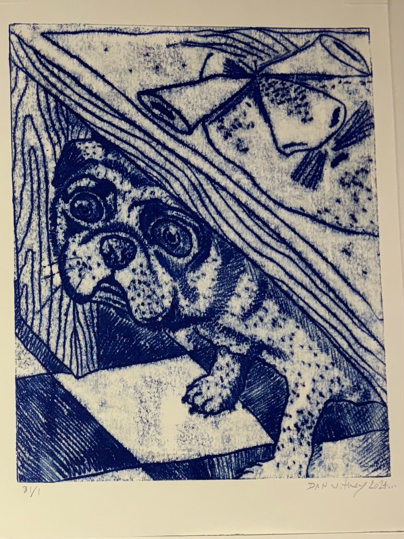 Dog Monoprint - Dan Withey - The Dog Exhibition 2025