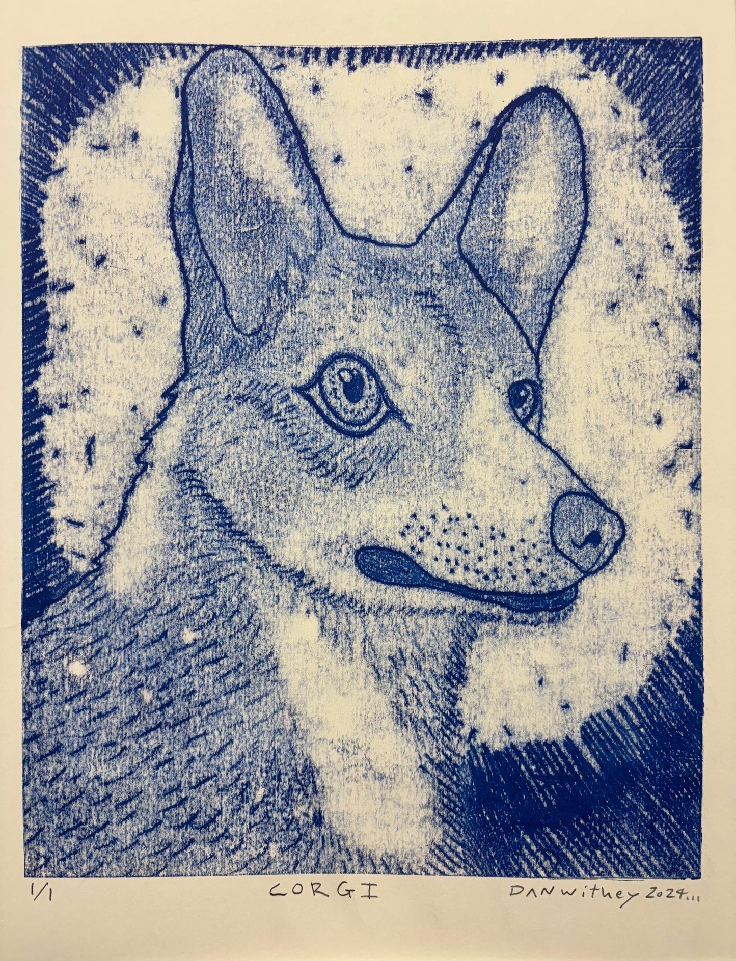 Dog Monoprint - Dan Withey - The Dog Exhibition 2025