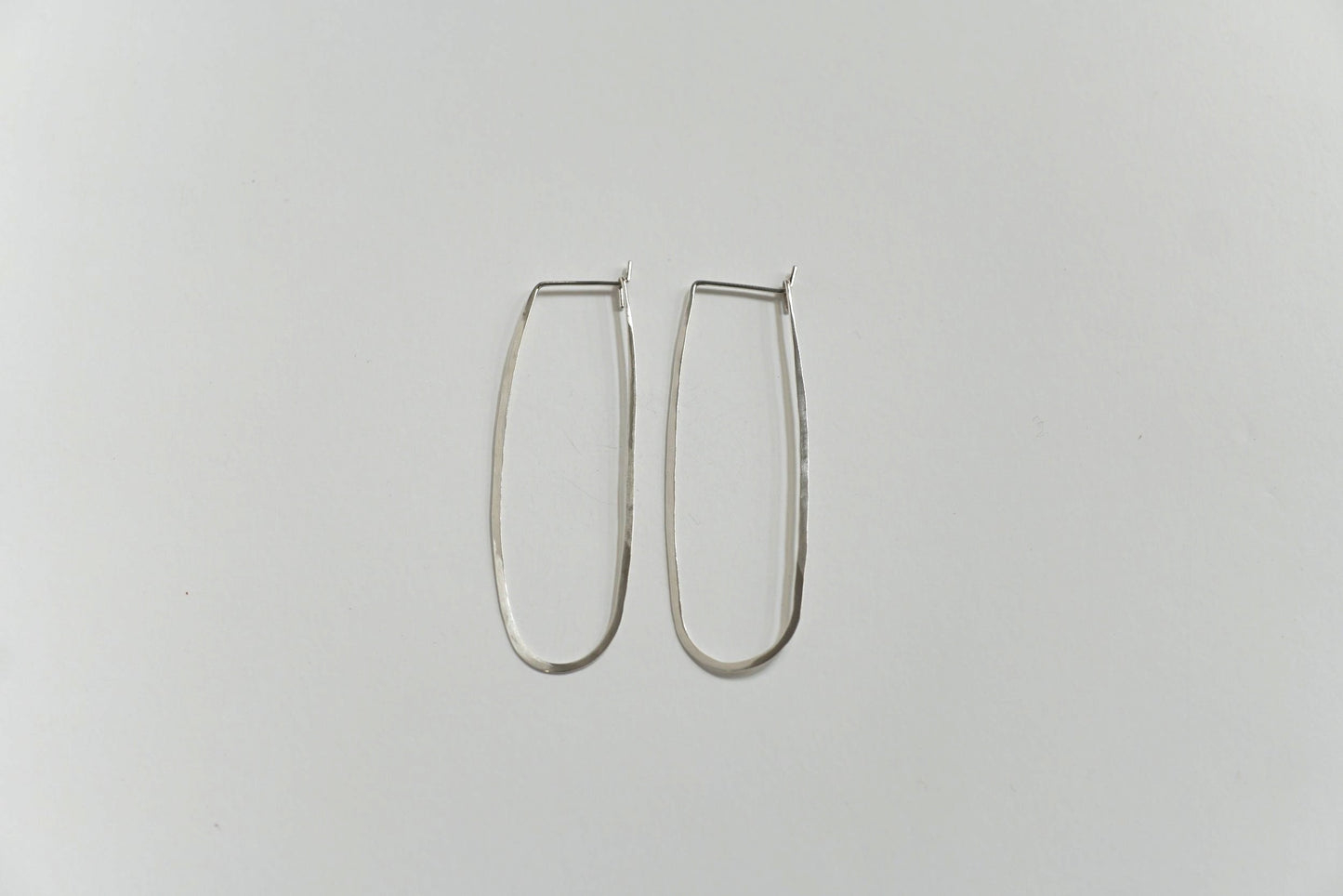 Large Oblong Bare Earrings Sterling Silver