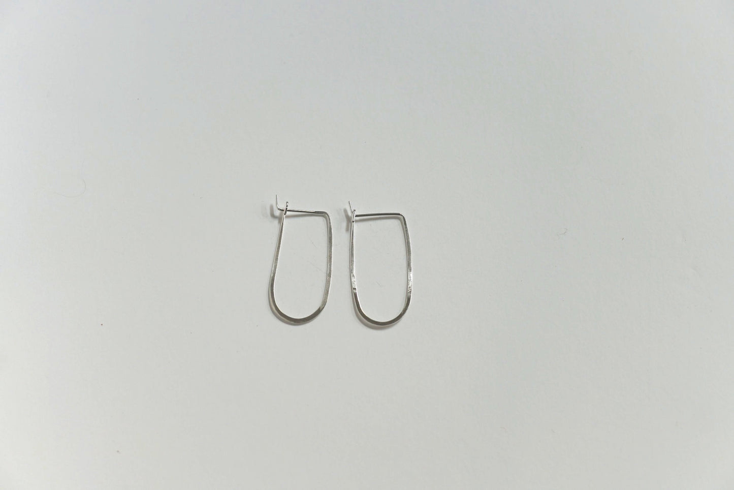 Small Oblong Bare Earrings Sterling Silver