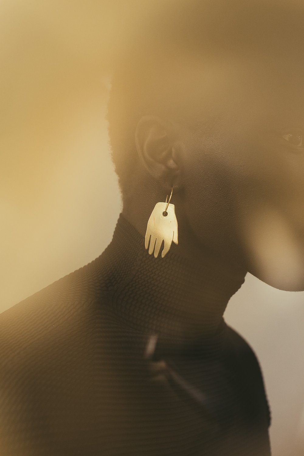 Hand Earrings - Brass