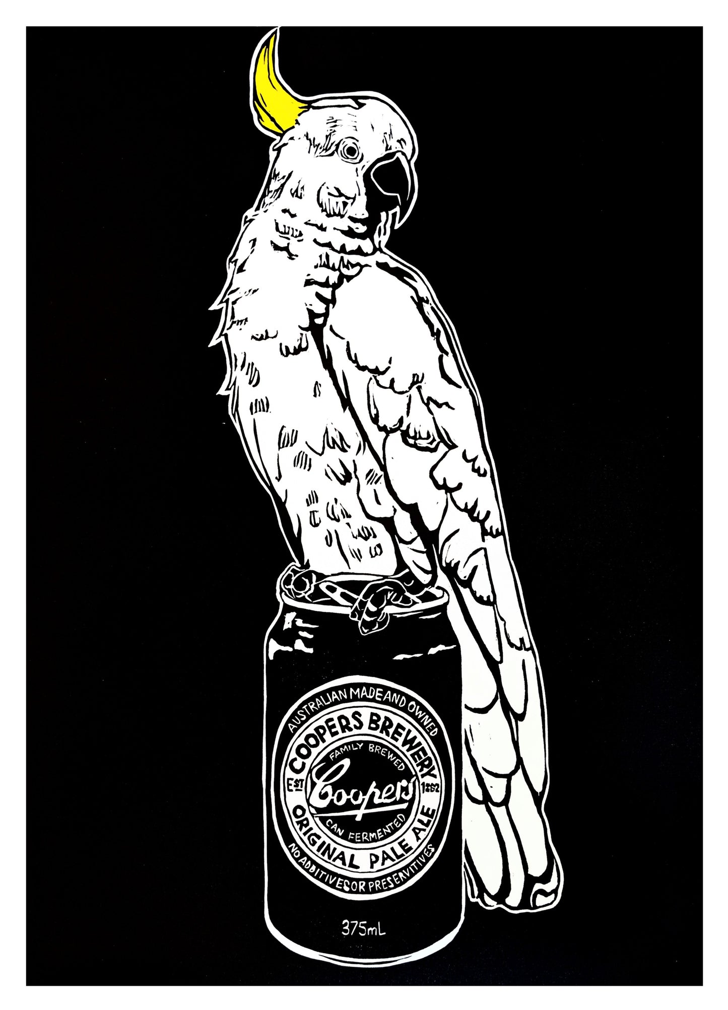 Thirsty Bird Print - Sulphur-crested Cockatoo & Coopers Original Pale Ale