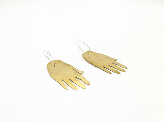 Hand Earrings - Brass