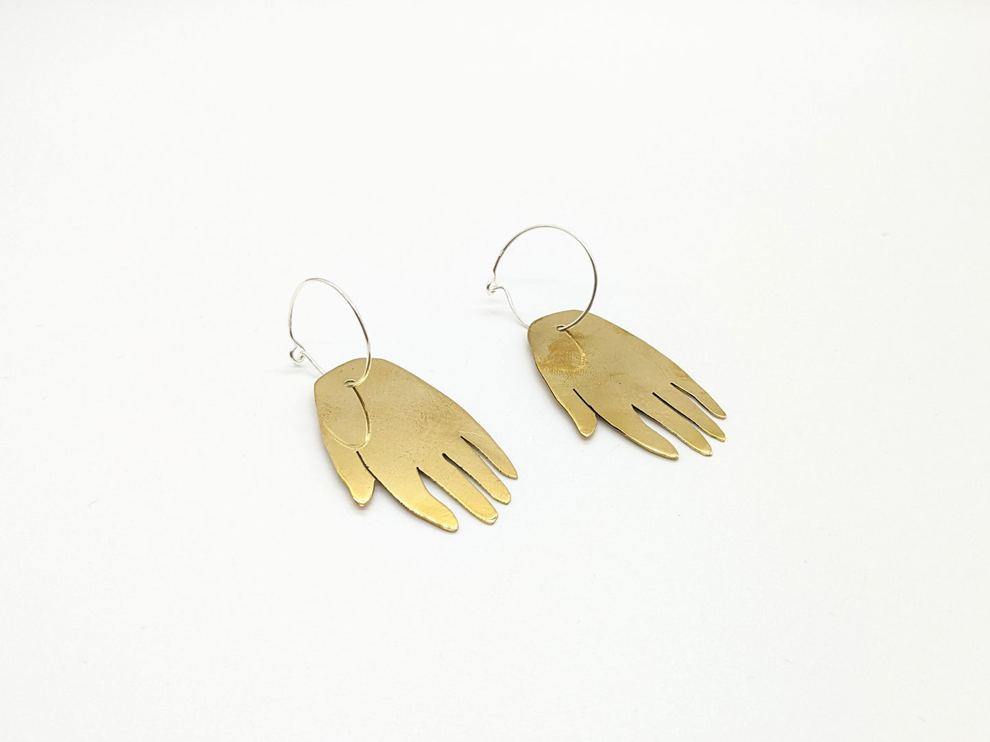 Hand Earrings - Brass