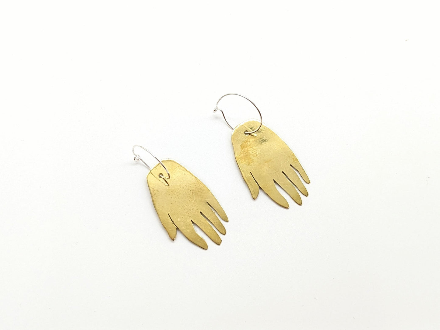 Hand Earrings - Brass