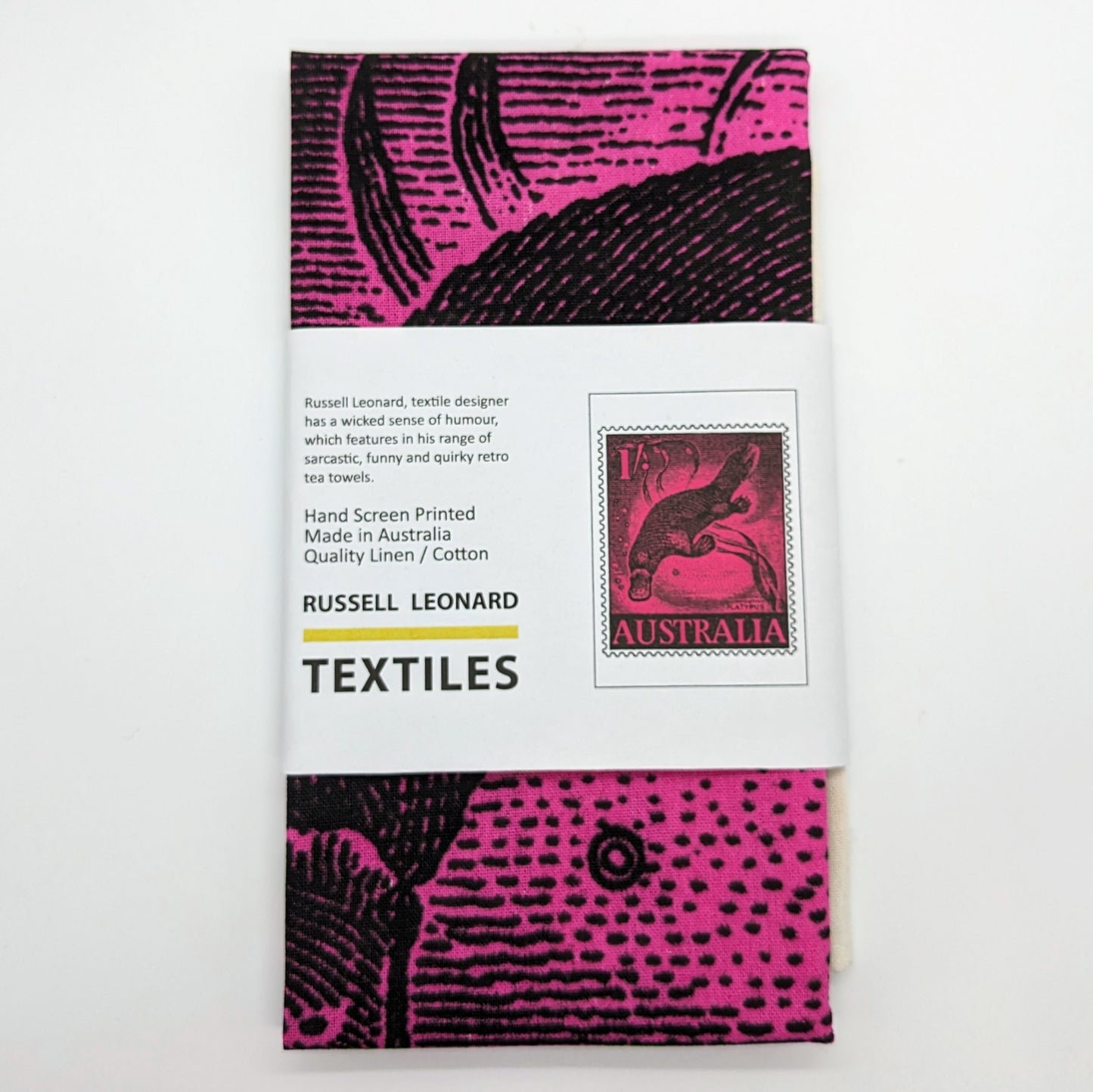 Australian Animal Postage Stamp Tea Towels by Russell Leonard