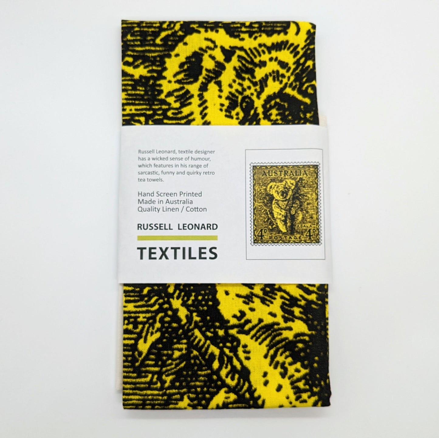 Australian Animal Postage Stamp Tea Towels by Russell Leonard