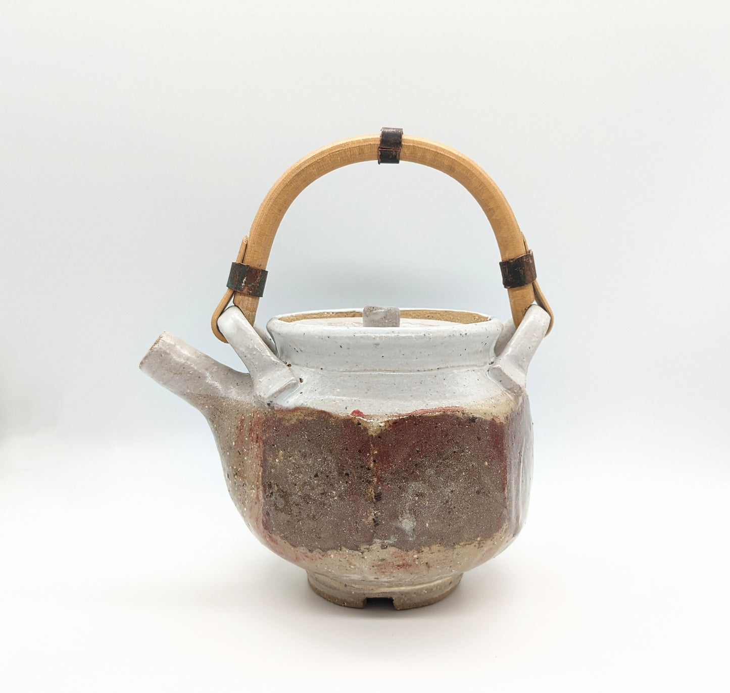Teapot with Bamboo Handle by Waterport Pottery