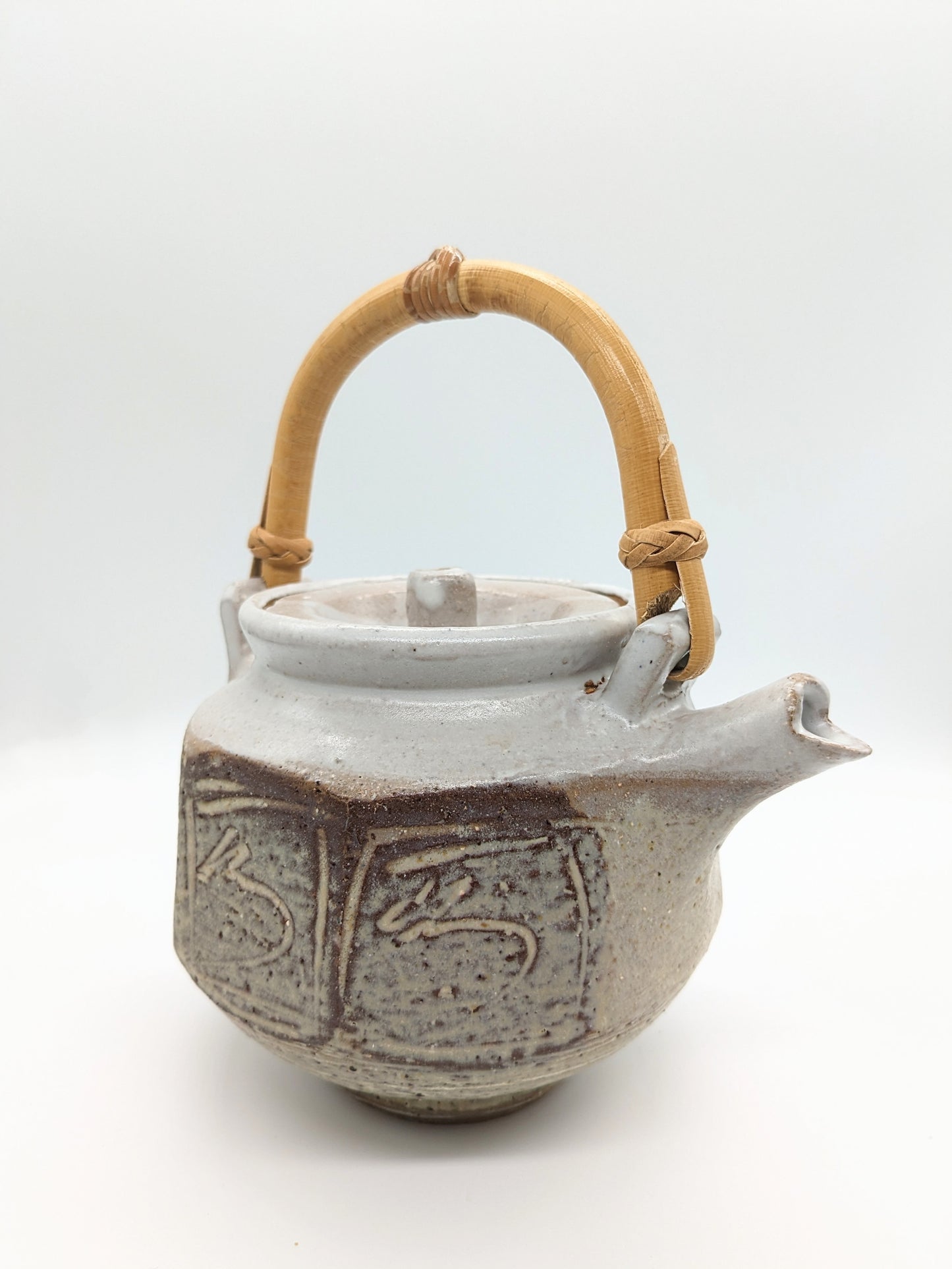 Teapot with Bamboo Handle by Waterport Pottery