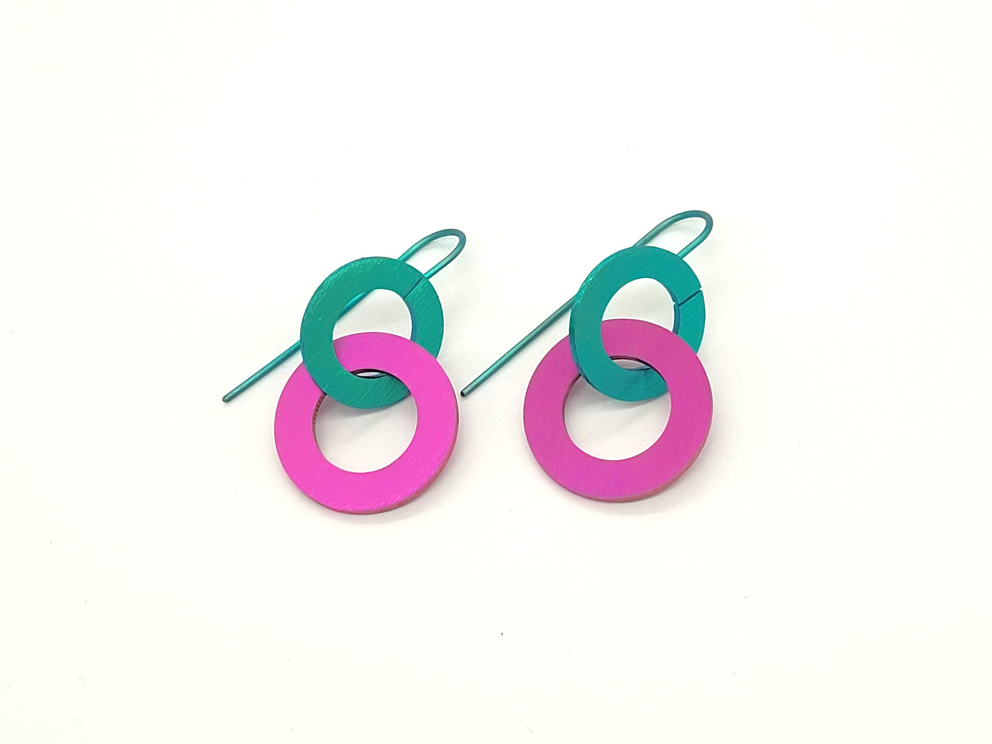 Looped Anodised Titanium Washer Earrings
