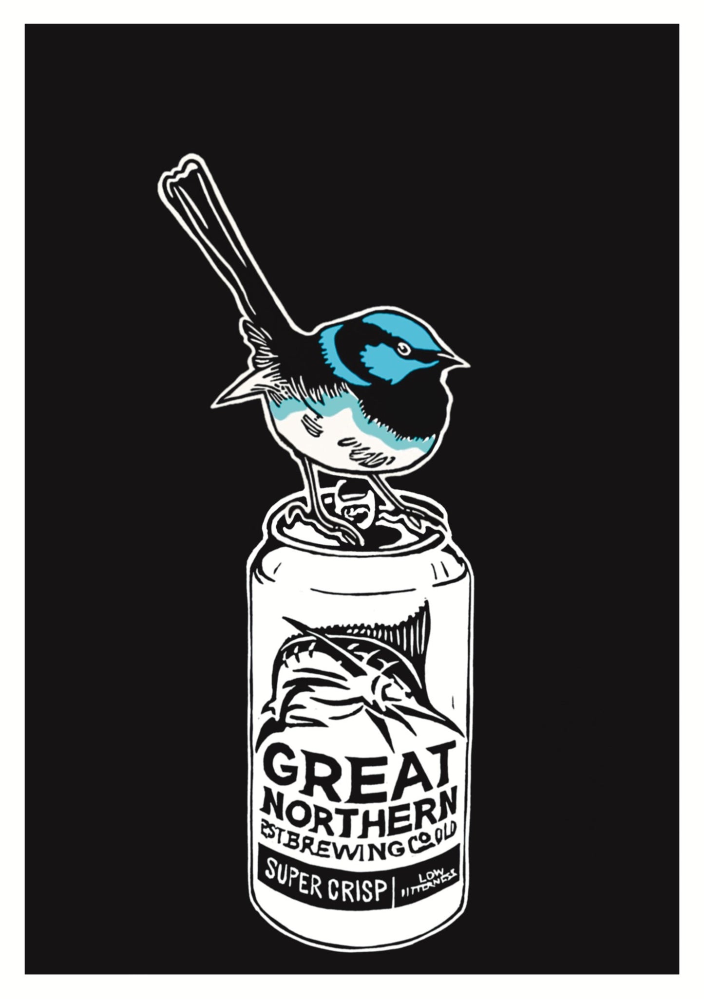 Thirsty Bird Print - Superb Fairywren & Great Northern