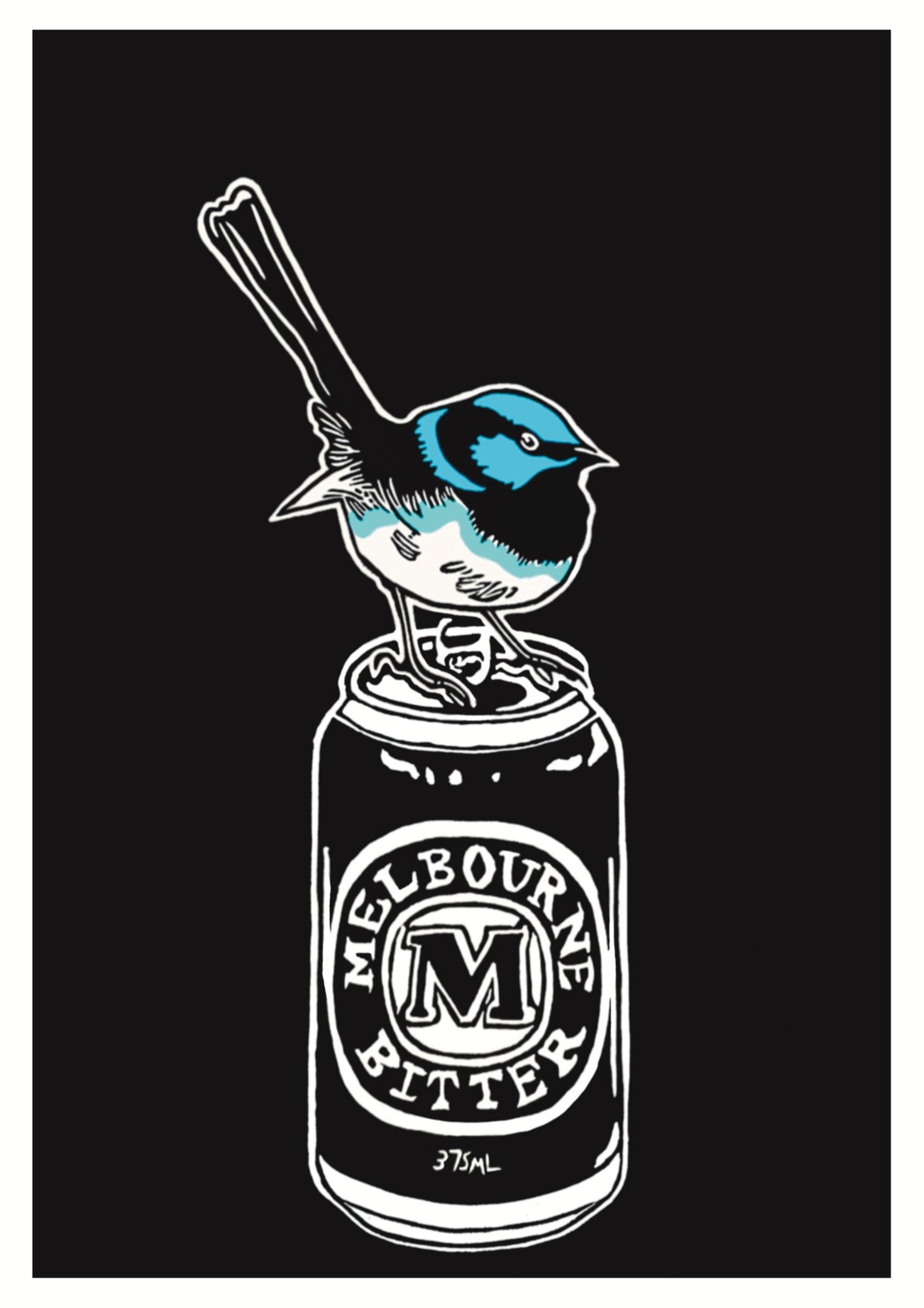 Thirsty Bird Print - Superb Fairywren & Melbourne Bitter