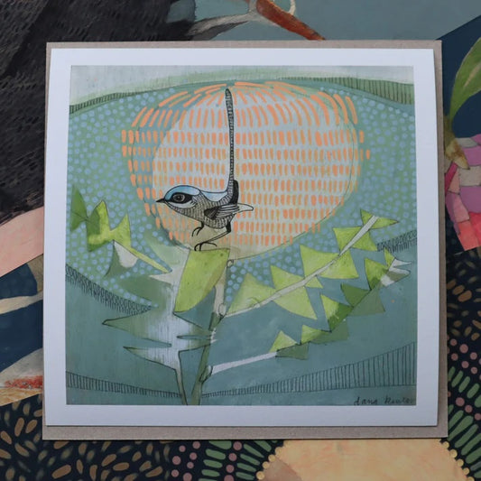 Black-backed Wren & Banksia - Mini Print by Dana Kinter