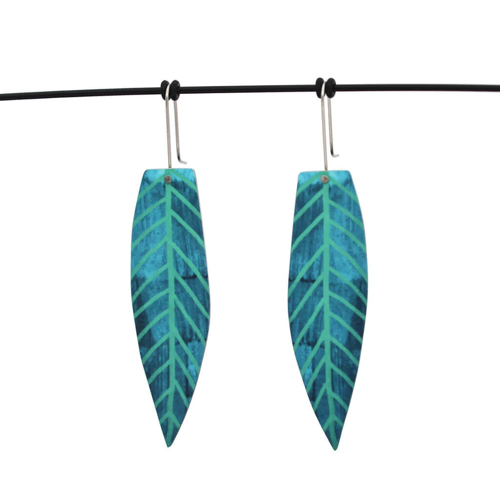 Mabel's Garden - Blue Gum Leaf - Shepherd's Hook Earrings