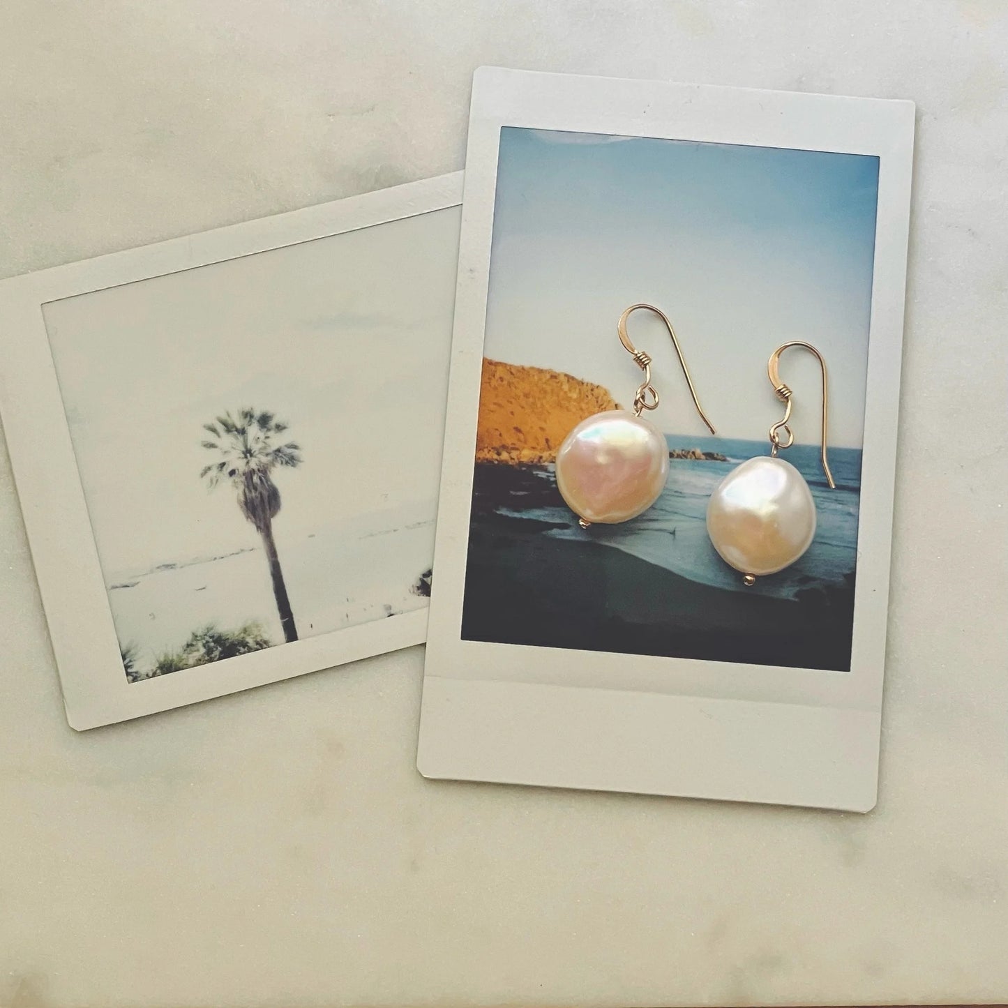 Coin Pearl and Gold Filled Earrings