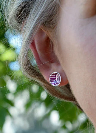 Cross Sections - Circle Stud Earrings