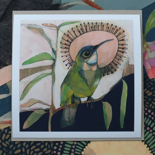 Eastern Spinebill & Eucalyptus - Mini Print by Dana Kinter