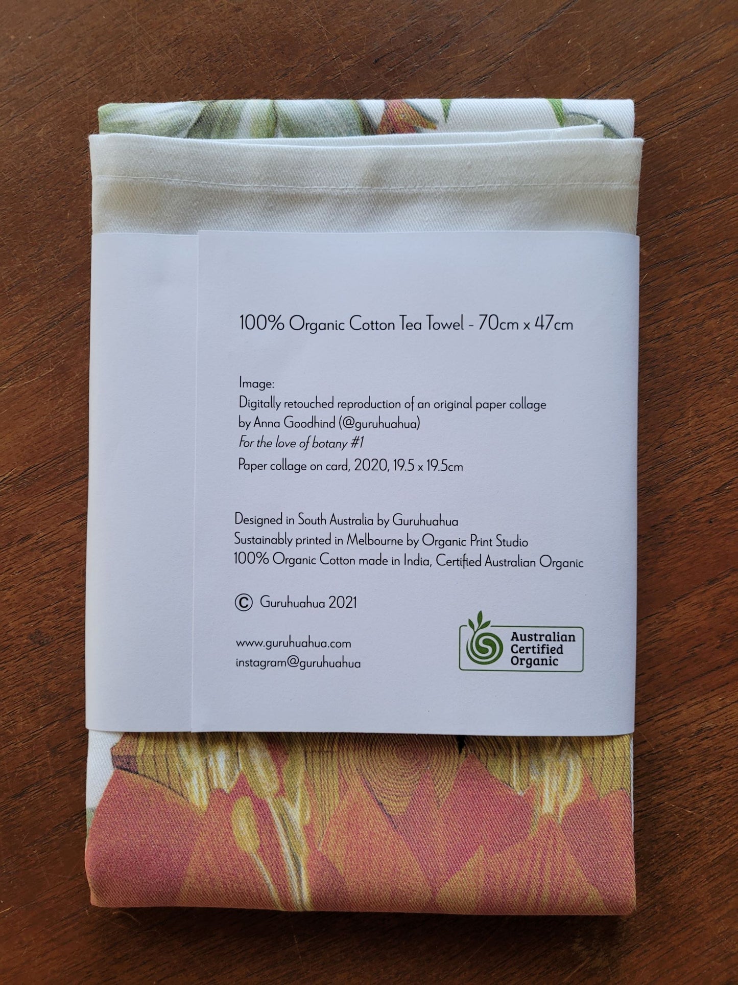 Guruhuahua 'For the love of Botany #1' 100% Organic Cotton Tea Towel