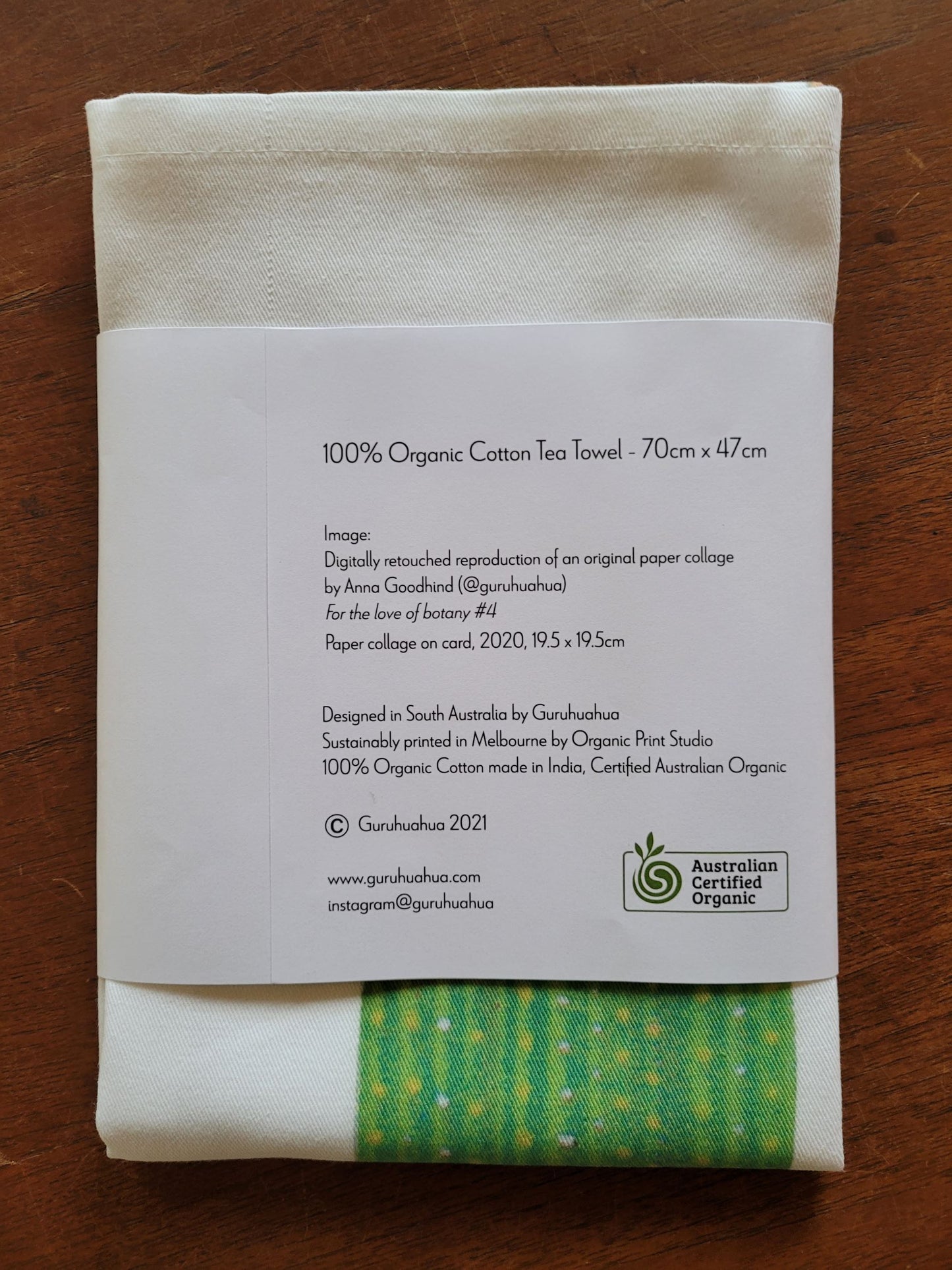 Guruhuahua 'For the love of Botany #4' 100% Organic Cotton Tea Towel”