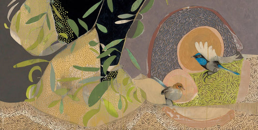 Gentle Growth - Blue Wren & Eucalyptus - Limited Edition Print by Dana Kinter