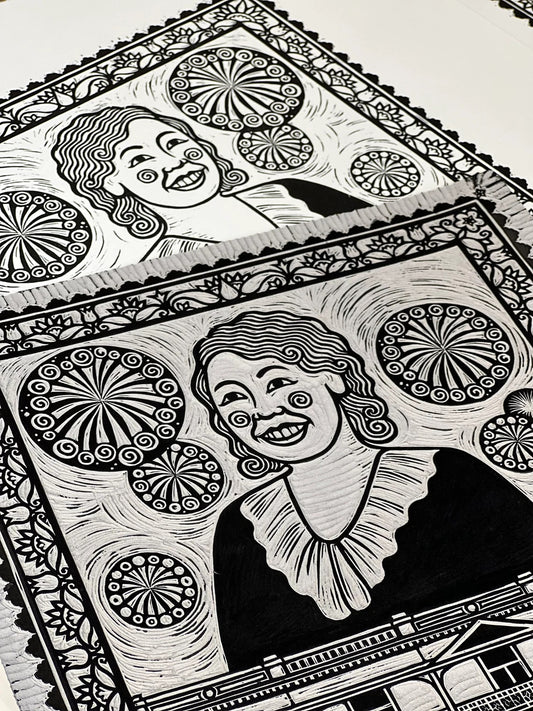 Gladys - Limited Edition Lino Print (hand-coloured)