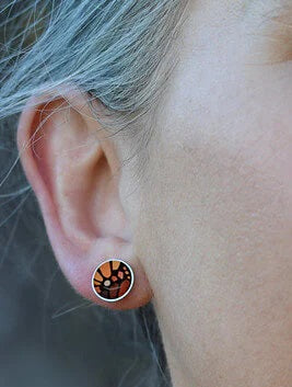 Monarch - Hot Mocha - Circle Stud Earrings