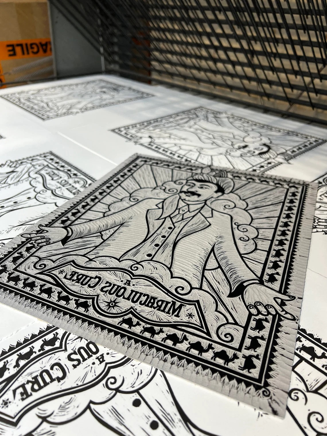 Mahomet Allum - Framed Limited Edition Lino Print (hand-coloured)