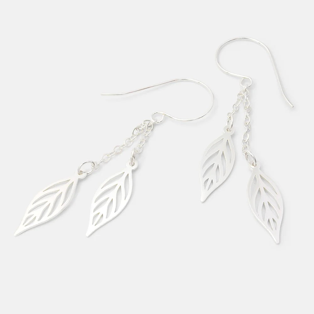 Leaf Chain Dangle Earrings