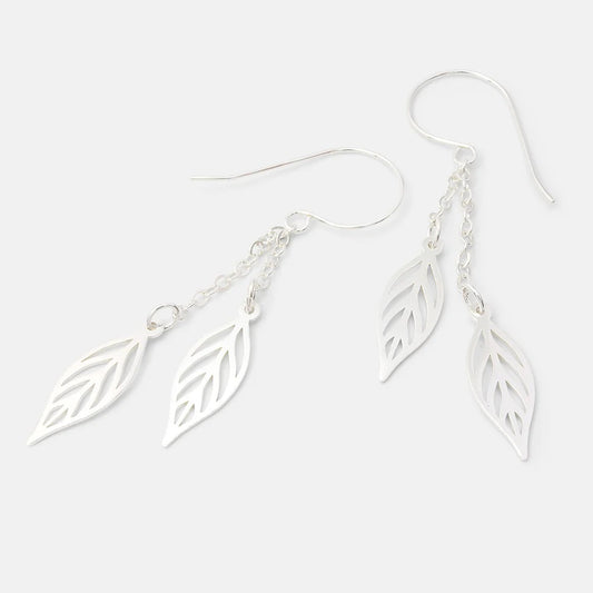 Leaf Chain Dangle Earrings