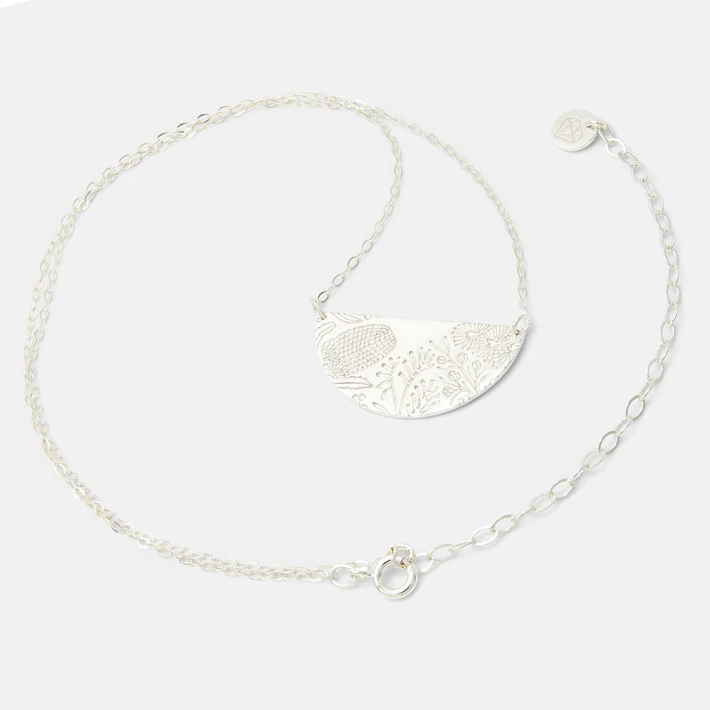 Australian Flora Half-Pattern Necklace - Banksia Flower