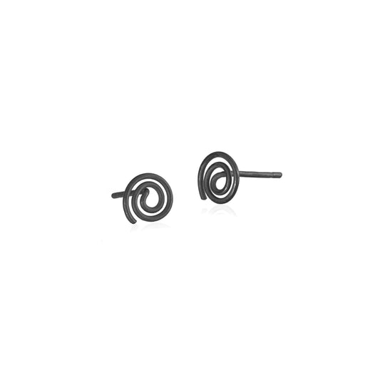 Simple Studs - Spirals (Oxidised)
