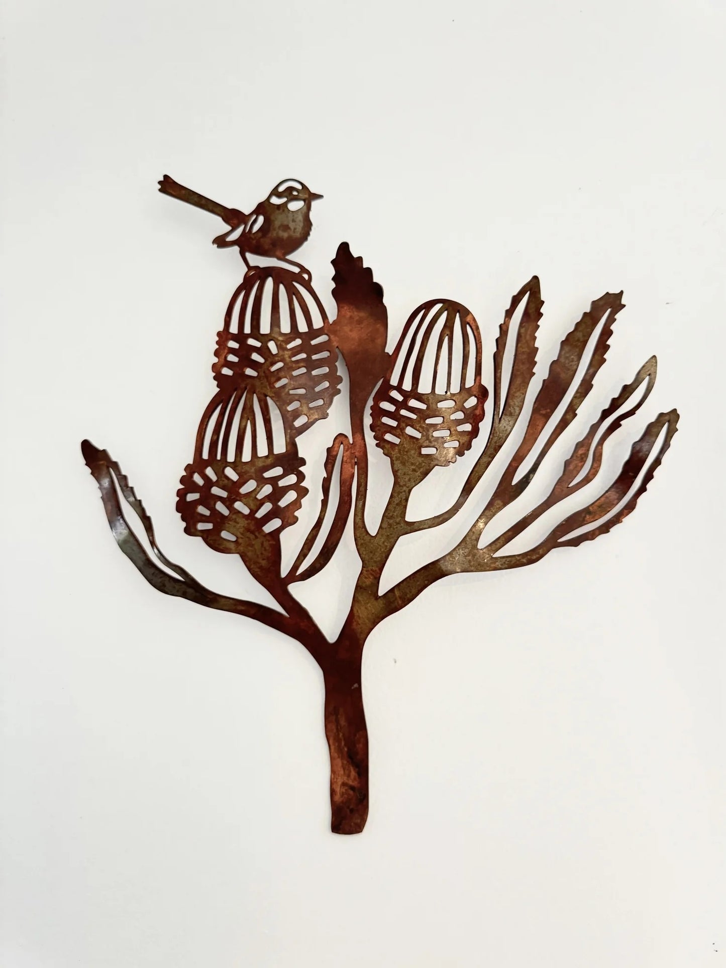 Wren and Banksia - Wall Sculpture