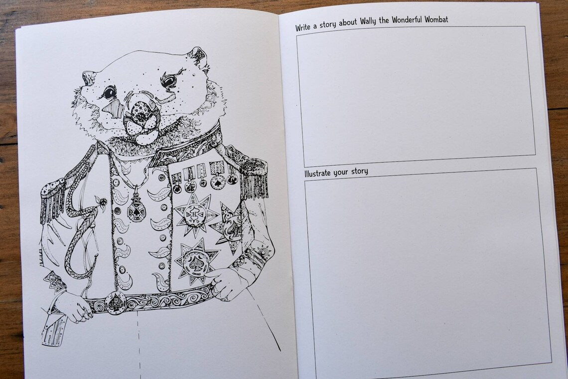 Anthropomorphic Australian Animal Colouring Book