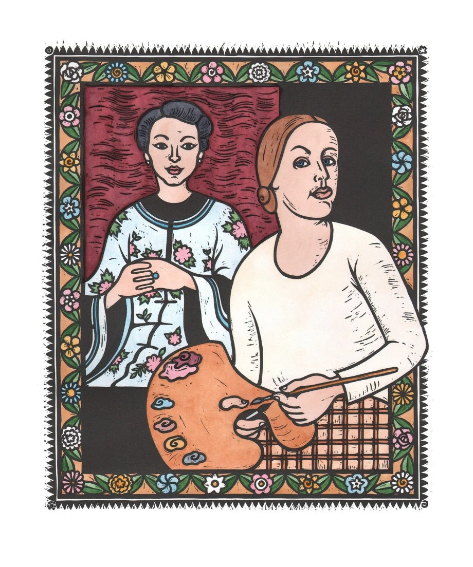 Nora - Limited Edition Lino Print (hand-coloured)