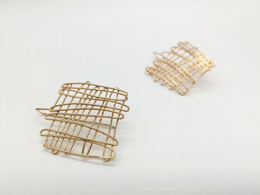 Cross Hatch Earrings - Large
