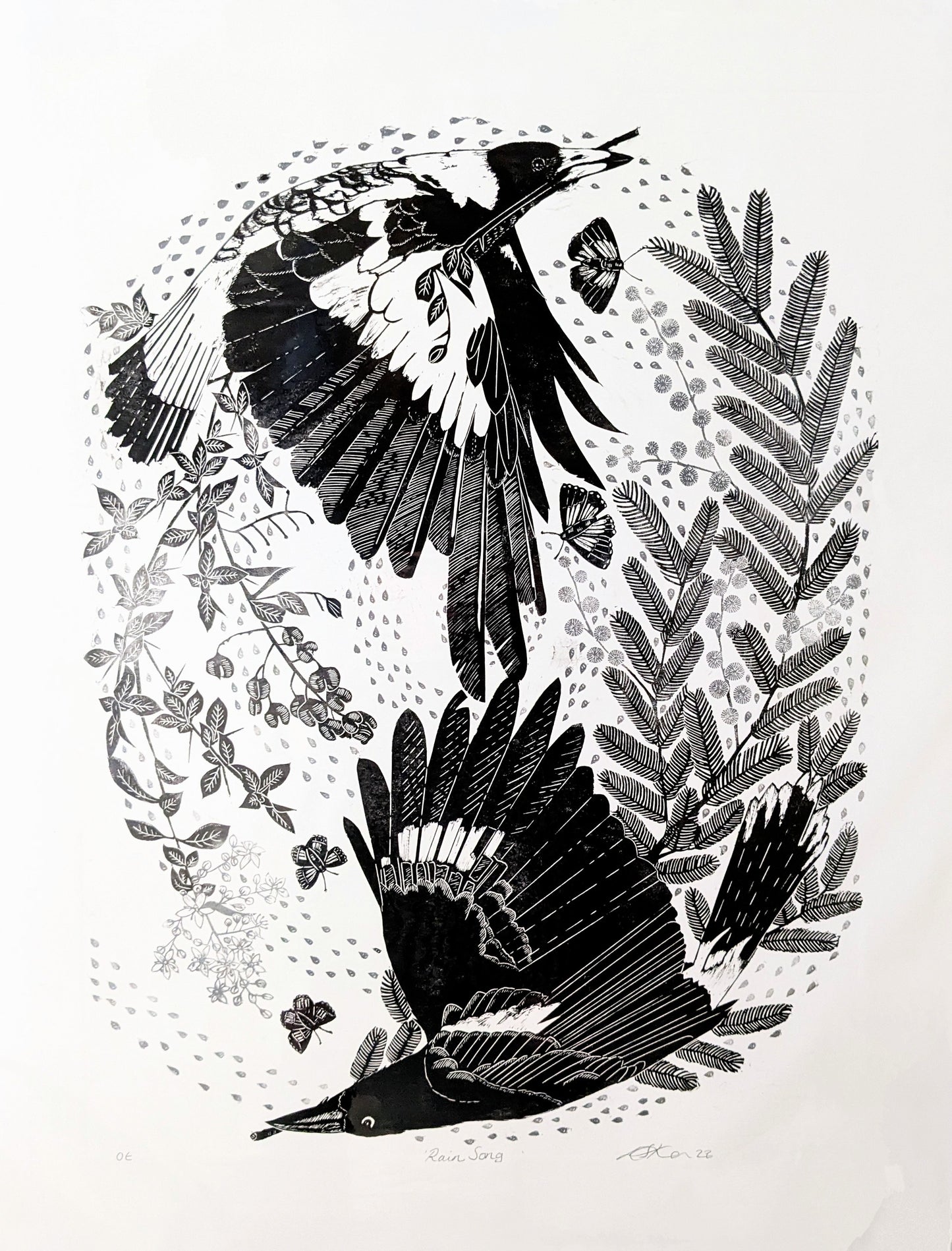 Rain Song - Open Edition 2-Block Lino Print