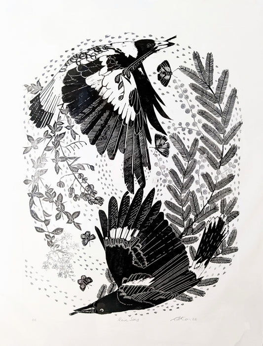 Rain Song - Open Edition 2-Block Lino Print