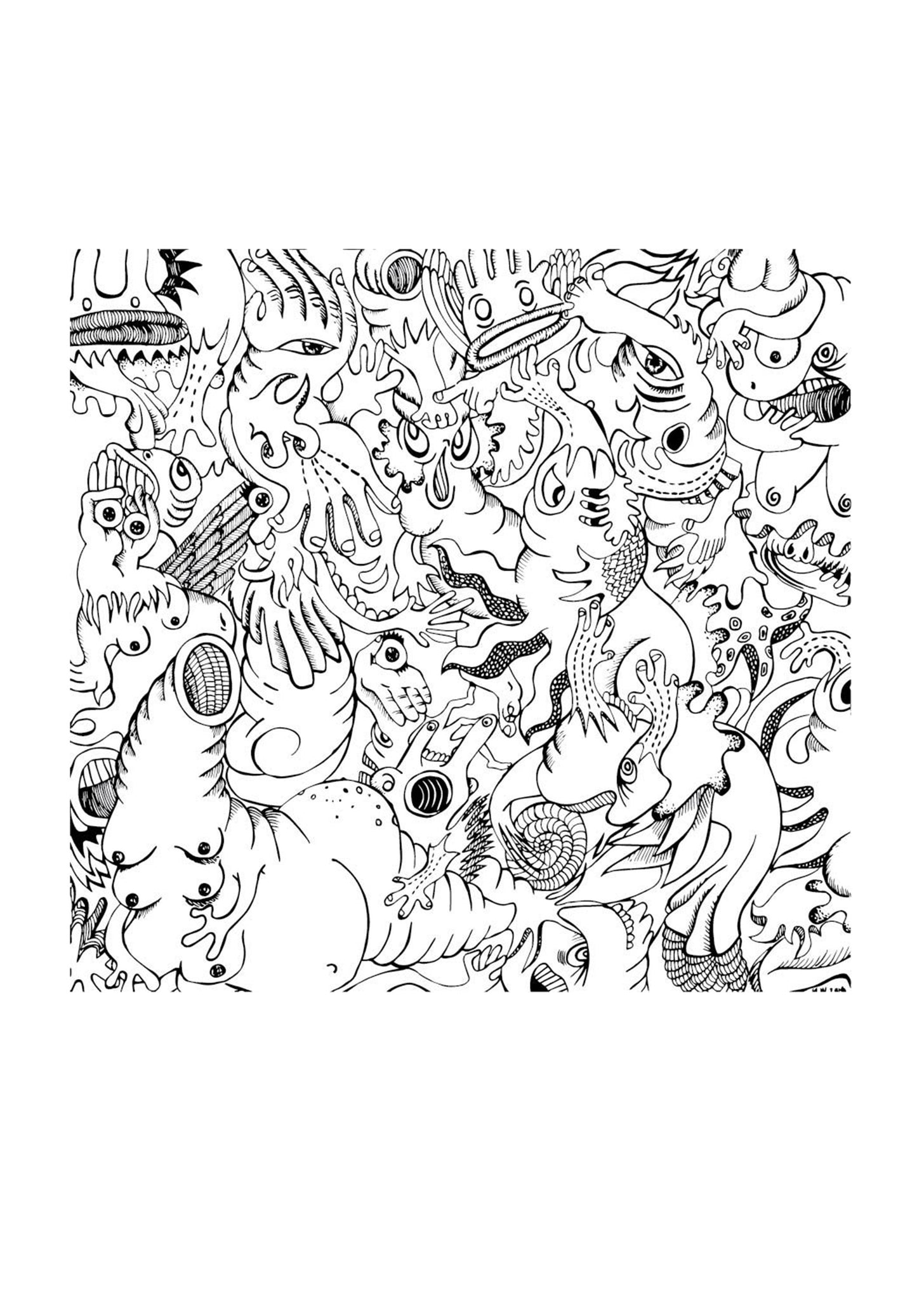 Monsters - A3 Limited Edition Print - Black & White (Square)