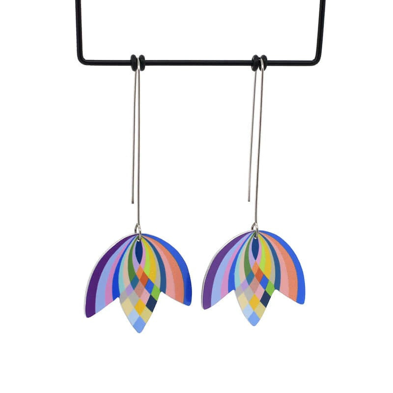 Art Deco Weave - Long Drop Hook Earrings