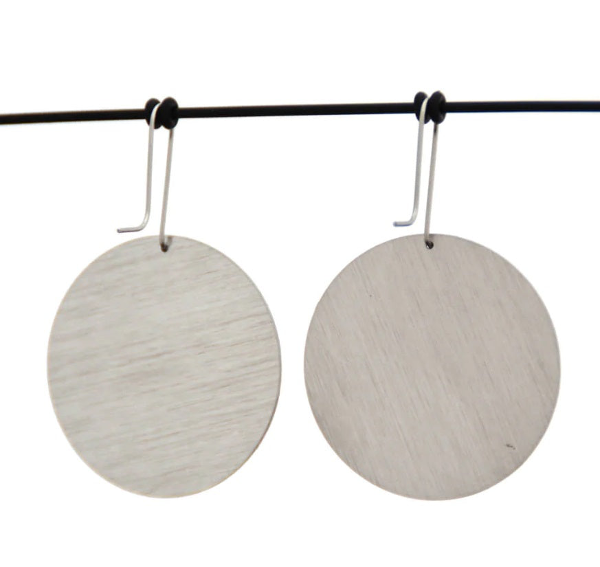 Crosshatch - Circle Hook Earrings - Pink